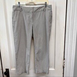 tommy hilfiger women's 10 navy pin stripe capri capris seer sucker